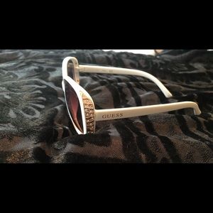 Guess white sunglasses